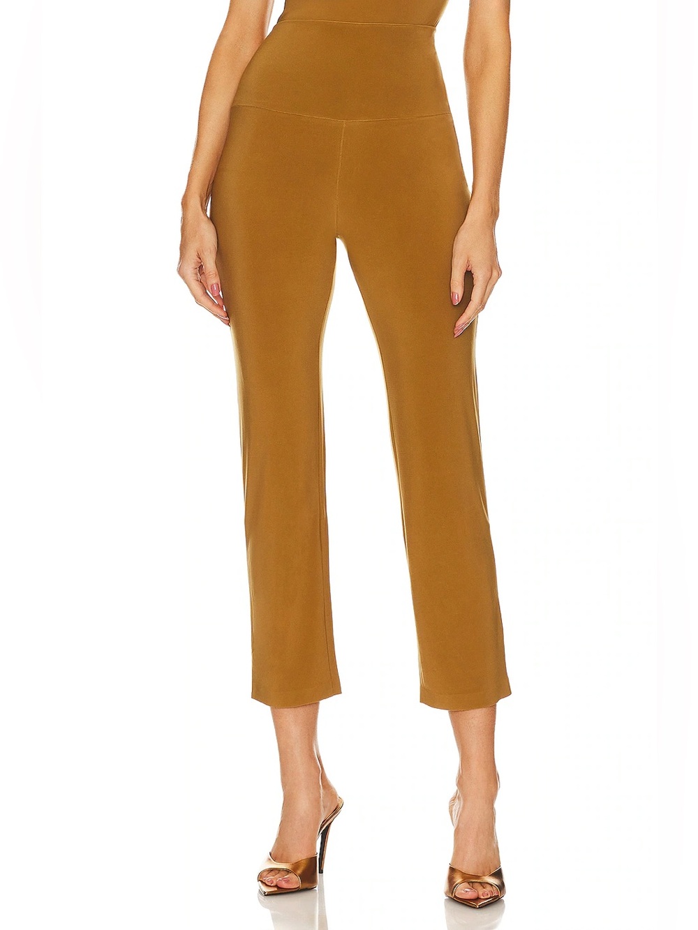 NWT Norma Kamali Pencil Pant XL Woods Camel Brown Pull On Straight Leg Pants